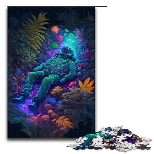 1000-teiliges Puzzle, Astronauten-Puzzle für Erwachsene, Holzpuzzle, anspruchsvolles Spiel (Größe 50 x 75 cm) von LLONGKT