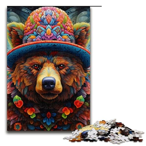 1000-teiliges Puzzle, Braunbär, Holzpuzzle, Heimdekoration, Größe 50 x 75 cm 1000-teiliges Puzzle, Braunbär, Holzpuzzle, Heimdekoration, Größe 50 x 75 cm von LLONGKT