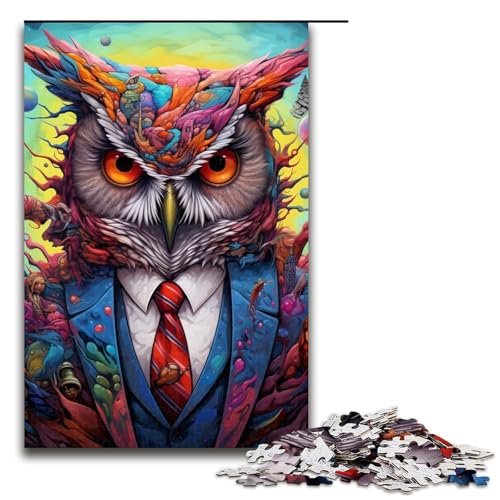 1000-teiliges Puzzle, Bunte Eulen, Holzpuzzle, pädagogisches Spielzeug zum Stressabbau, Größe 50 x 75 cm 1000-teiliges Puzzle, Bunte Eulen, Holzpuzzle, pädagogisches Spielzeug zum Stressabbau, Größe 50 x 75 cm von LLONGKT