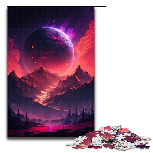 1000-teiliges Puzzle, Bunte Planeten-Berge, Puzzle für Erwachsene, Holzpuzzle, Heimdekoration, Größe 50 x 75 cm 1000-teiliges Puzzle, Bunte Planeten-Berge, Puzzle für Erwachsene, Holzpuzzle, Heimdekoration, Größe 50 x 75 cm von LLONGKT