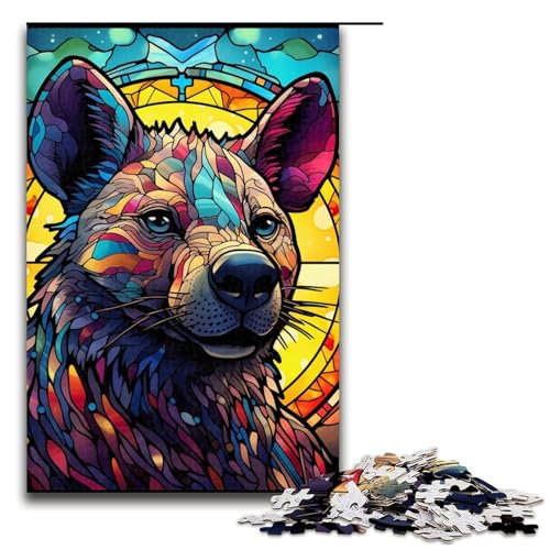 1000-teiliges Puzzle, Buntglas-Hyäne, Holzpuzzle, Heimdekoration, Größe 50 x 75 cm 1000-teiliges Puzzle, Buntglas-Hyäne, Holzpuzzle, Heimdekoration, Größe 50 x 75 cm von LLONGKT