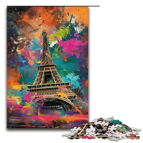 1000-teiliges Puzzle, Eiffelturm-Puzzle, Holzpuzzle, Heimdekoration (Größe 50 x 75 cm) von LLONGKT