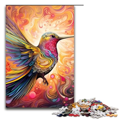 1000-teiliges Puzzle, Farbkolibri-Puzzle, Holzpuzzle, Lernspielzeug, Größe 50 x 75 cm 1000-teiliges Puzzle, Farbkolibri-Puzzle, Holzpuzzle, Lernspielzeug, Größe 50 x 75 cm von LLONGKT