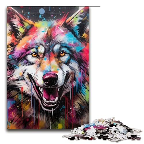1000-teiliges Puzzle, Farbwolf, Puzzle für Erwachsene, Holzpuzzle, Lernspiele, Größe 50 x 75 cm 1000-teiliges Puzzle, Farbwolf, Puzzle für Erwachsene, Holzpuzzle, Lernspiele, Größe 50 x 75 cm von LLONGKT