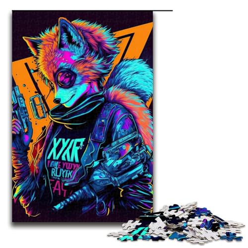1000-teiliges Puzzle, Fuchs-Neon-Puzzle für Erwachsene, Holzpuzzle, gutes Geschenk für Erwachsene, Größe 50 x 75 cm 1000-teiliges Puzzle, Fuchs-Neon-Puzzle für Erwachsene, Holzpuzzle, gutes Geschenk für Erwachsene, Größe 50 x 75 cm von LLONGKT