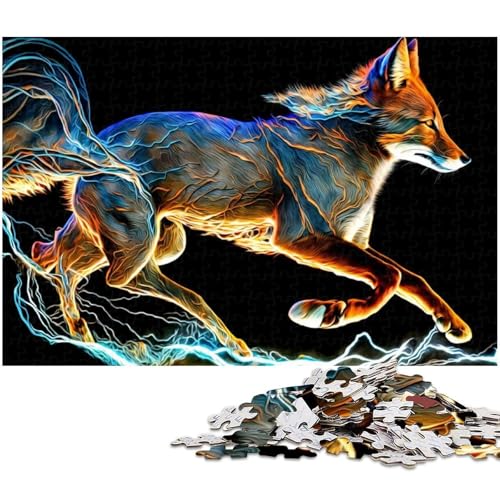 1000-teiliges Puzzle, Fuchs-Puzzle für Erwachsene, Holzpuzzle, Lernspiel für Erwachsene und Kinder, Größe 50 x 75 cm von LLONGKT