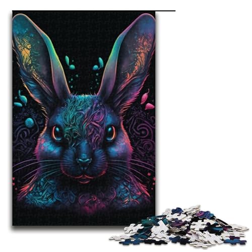 1000-teiliges Puzzle, Kaninchen-Puzzle, Holzpuzzle, Lernspielzeug, Größe 50 x 75 cm 1000-teiliges Puzzle, Kaninchen-Puzzle, Holzpuzzle, Lernspielzeug, Größe 50 x 75 cm von LLONGKT