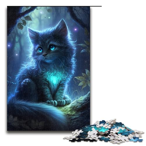 1000-teiliges Puzzle, Katzen-Puzzle für Erwachsene, Holzpuzzle, anspruchsvolles Spiel (Größe 50 x 75 cm) von LLONGKT