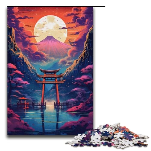 1000-teiliges Puzzle, Landschaft, Torii-Tor, Sonnenuntergang, Puzzle für Teenager, Kartonpuzzle, Lernspiel für Erwachsene, Größe 38 x 26 cm von LLONGKT