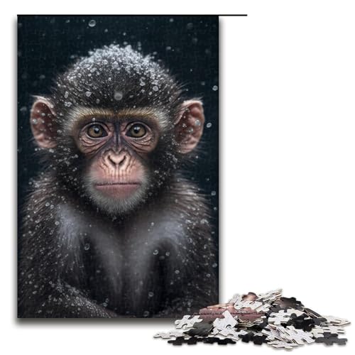 1000-teiliges Puzzle, Lernspiele, Affenpuzzle für Erwachsene, Familiendekoration (Größe 50 x 75 cm) von LLONGKT