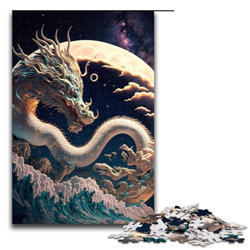 1000-teiliges Puzzle, Lernspiele, Drachenpuzzle für Erwachsene, Familiendekoration (Größe 50 x 75 cm) von LLONGKT