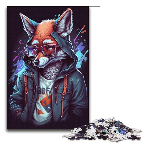 1000-teiliges Puzzle, Lernspiele, Fuchs-Boxer-Puzzle für Erwachsene, Familiendekoration (Größe 38 x 26 cm) von LLONGKT