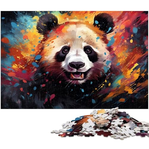 1000-teiliges Puzzle, Lernspiele, farbenfroh, psychedelisch, niedlicher Kleiner Panda, Puzzle für Erwachsene, Papppuzzle, Familienunterhaltungsspielzeug, Größe 38 x 26 cm von LLONGKT