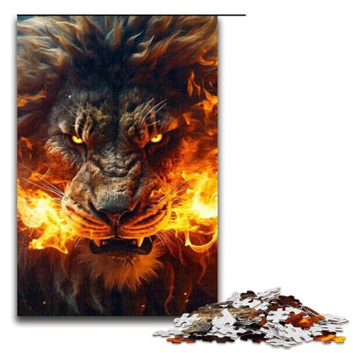 1000-teiliges Puzzle, Löwe, Holzpuzzle, Lernspielzeug, Familienspiele, Größe 50 x 75 cm von LLONGKT