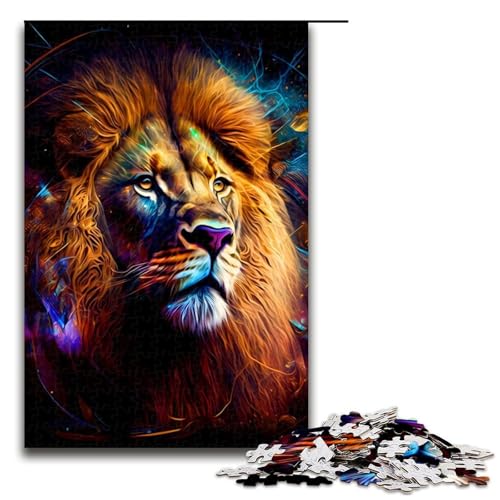 1000-teiliges Puzzle, Löwen-Puzzle für Erwachsene, Holzpuzzle, anspruchsvolles Spiel, Größe 50 x 75 cm von LLONGKT