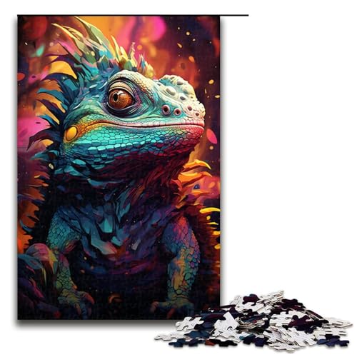 1000-teiliges Puzzle, Malen, Farbchamäleon, Puzzle für Erwachsene, Holzpuzzle, Lernspiel, Herausforderungsspielzeug (Größe 50 x 75 cm) von LLONGKT