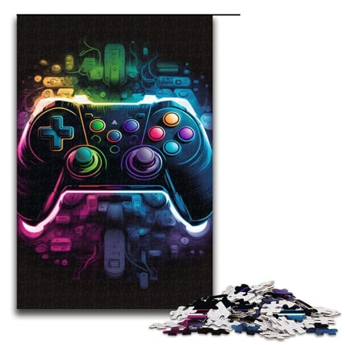 1000-teiliges Puzzle, Neon-Spiel, Puzzles für Teenager, Holzpuzzle, (Größe 50 x 75 cm) von LLONGKT