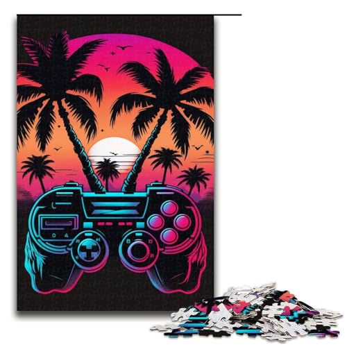 1000-teiliges Puzzle, Neon-Spiele, Puzzles für Erwachsene, Holzpuzzle, anspruchsvolles Spiel (Größe 50 x 75 cm) von LLONGKT