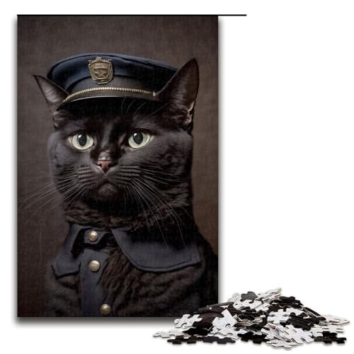1000-teiliges Puzzle, Polizeikatze, Puzzle aus Holz, Lernspielzeug, Größe 50 x 75 cm 1000-teiliges Puzzle, Polizeikatze, Puzzle aus Holz, Lernspielzeug, Größe 50 x 75 cm von LLONGKT