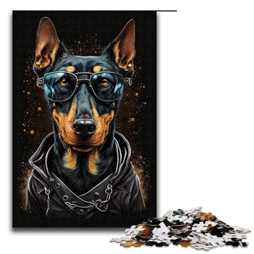 1000-teiliges Puzzle, Sweatshirt, Hund, Puzzle für Erwachsene, Holzpuzzle, anspruchsvolles Spiel (Größe 50 x 75 cm) von LLONGKT