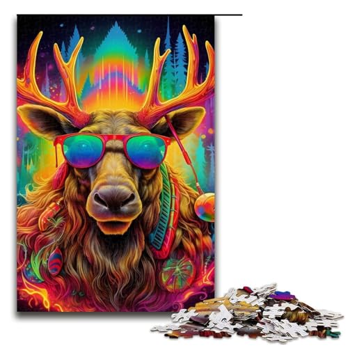 1000-teiliges Puzzle, Tier-Elch-Puzzle, Holzpuzzle, Lernspielzeug, Größe 50 x 75 cm 1000-teiliges Puzzle, Tier-Elch-Puzzle, Holzpuzzle, Lernspielzeug, Größe 50 x 75 cm von LLONGKT