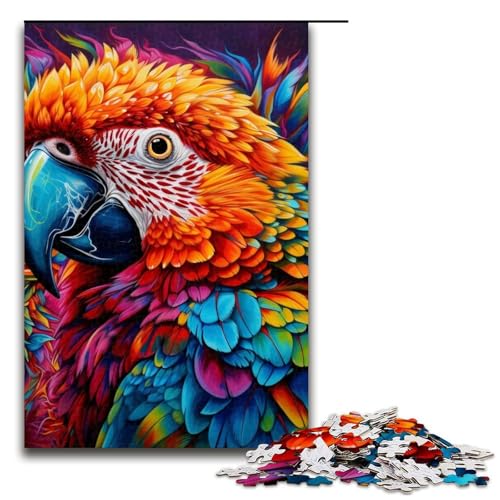 1000-teiliges Puzzle, Tiere, Vögel, Papageien, Puzzle, Holzpuzzle, Lernspielzeug, Größe 50 x 75 cm von LLONGKT