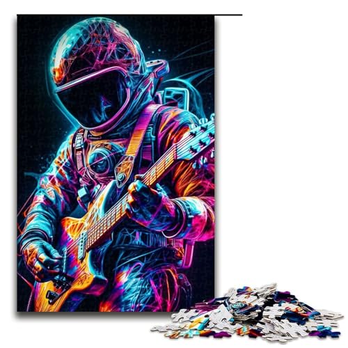 1000-teiliges Puzzle, Weltraum-Musik-Puzzle für Erwachsene, Holzpuzzle, Geschenke für Erwachsene (Größe 50 x 75 cm) von LLONGKT