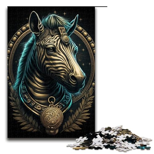 1000-teiliges Puzzle, Zebra-Puzzle für Erwachsene, Holzpuzzle, anspruchsvolles Spiel, Größe 50 x 75 cm von LLONGKT