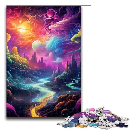 1000-teiliges Puzzle, farbenfrohe Berglandschaft, Holzpuzzle, Heimdekoration, Größe 50 x 75 cm 1000-teiliges Puzzle, farbenfrohe Berglandschaft, Holzpuzzle, Heimdekoration, Größe 50 x 75 cm von LLONGKT