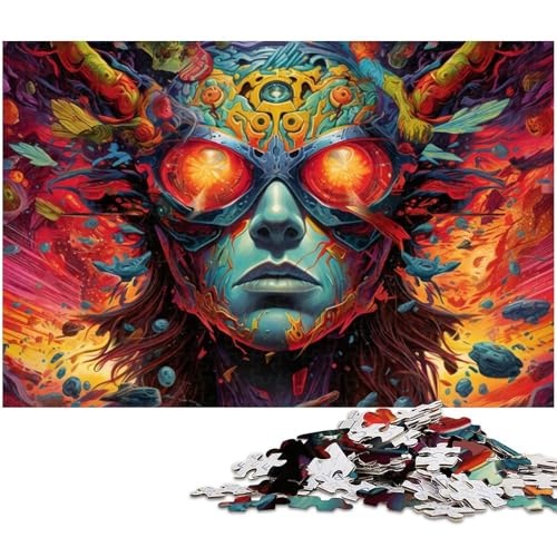 1000-teiliges Puzzle, farbenfrohe Freiheitsstatue, Puzzles für Erwachsene und Jugendliche, Holzpuzzle, tolles Geschenk für Erwachsene, Größe 50 x 75 cm von LLONGKT