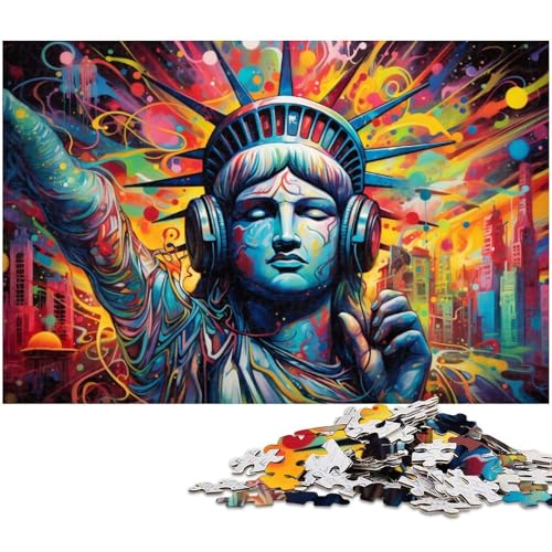 1000-teiliges Puzzle, farbenfrohes Freiheitsstatuen-Puzzle für Erwachsene, Holzpuzzle, Geschenke für Erwachsene, Größe 50 x 75 cm 1000-teiliges Puzzle, farbenfrohes Freiheitsstatuen-Puzzle für Erwachsene, Holzpuzzle, Geschenke für Erwachsene, Größe 50 x 75 cm von LLONGKT