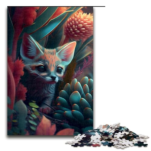 1000-teiliges Puzzle, kleine jagende Wildkatze, Puzzle für Erwachsene, Holzpuzzle, Familienspiele, Weihnachts- und Geburtstagsgeschenke, Größe 50 x 75 cm 1000-teiliges Puzzle, kleine jagende Wildkatze, Puzzle für Erwachsene, Holzpuzzle, Familienspiele, Weihnachts- und Geburtstagsgeschenke, Größe 50 x 75 cm von LLONGKT