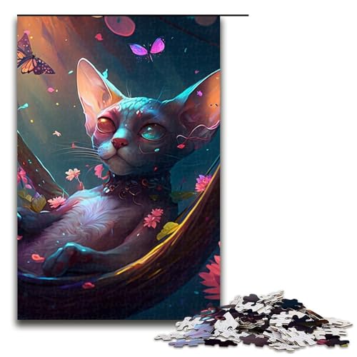1000-teiliges Puzzle, schönes haarloses Katzen-Puzzle für Teenager, Holzpuzzle, Lernspiel für Erwachsene, Größe 50 x 75 cm 1000-teiliges Puzzle, schönes haarloses Katzen-Puzzle für Teenager, Holzpuzzle, Lernspiel für Erwachsene, Größe 50 x 75 cm von LLONGKT