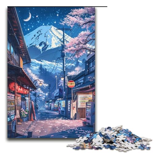 1000-teiliges Puzzle, wunderschöner Berg Fuji, Puzzle aus Karton, Heimdekoration (Größe 38 x 26 cm) von LLONGKT