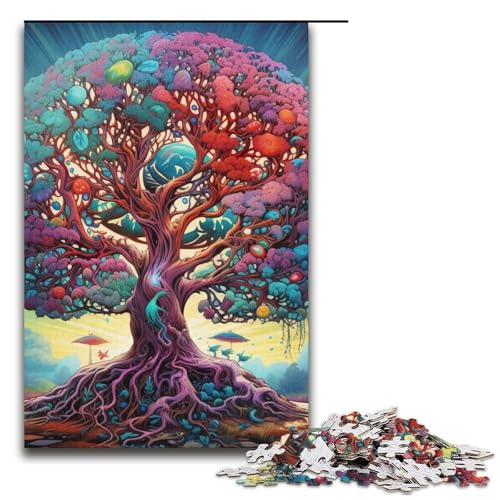 1000-teiliges Puzzle „Baum des Lebens“, Puzzle für Erwachsene, Papppuzzle, Lernspiele für Erwachsene, Größe 38 x 26 cm von LLONGKT
