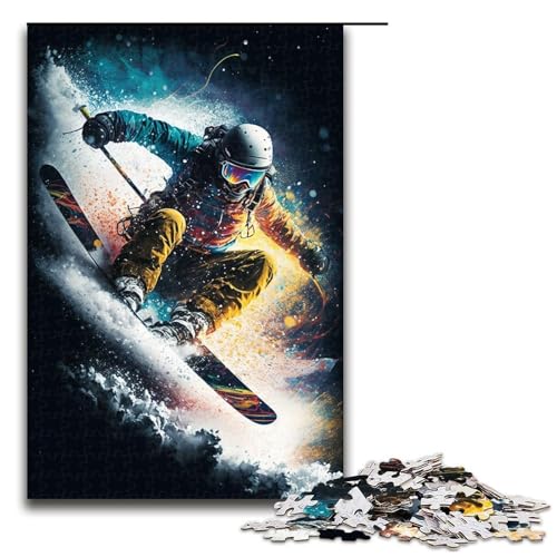 1000-teiliges Puzzle „Bergskifahren“, Holzpuzzle für Erwachsene, Lernspiel, Größe 50 x 75 cm 1000-teiliges Puzzle „Bergskifahren“, Holzpuzzle für Erwachsene, Lernspiel, Größe 50 x 75 cm von LLONGKT
