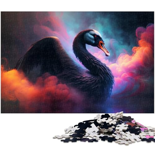 1000-teiliges Puzzle „Black Swan Nebula“ für Erwachsene, Karton-Puzzle, Lernspiel, Größe 38 x 26 cm von LLONGKT