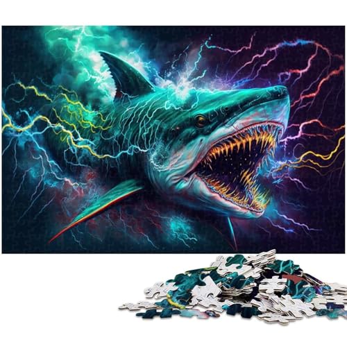1000-teiliges Puzzle „Blitzhai“ für Erwachsene, Holzpuzzle, Heimkunstdekor, Größe 50 x 75 cm 1000-teiliges Puzzle „Blitzhai“ für Erwachsene, Holzpuzzle, Heimkunstdekor, Größe 50 x 75 cm von LLONGKT
