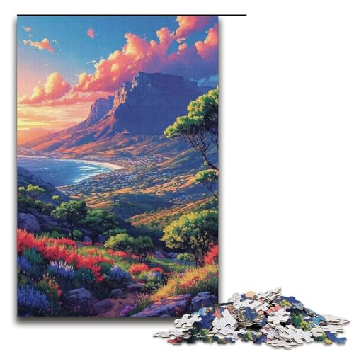 1000-teiliges Puzzle „Bunte Berge“ für Erwachsene, Papppuzzle, tolles Geschenk für Erwachsene (Größe 38 x 26 cm) von LLONGKT