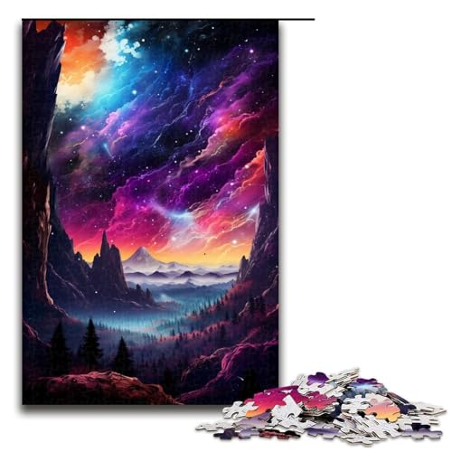 1000-teiliges Puzzle „Bunter Planet im Weltraum“ für Erwachsene, Lernspiel, Herausforderung, Spielzeug, Kunstwerk, Geschenk, Größe 50 x 75 cm von LLONGKT