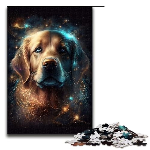 1000-teiliges Puzzle „Cosmic Golden Retriever“ für Erwachsene, Holzpuzzle, Heimdekoration, Größe 50 x 75 cm 1000-teiliges Puzzle „Cosmic Golden Retriever“ für Erwachsene, Holzpuzzle, Heimdekoration, Größe 50 x 75 cm von LLONGKT