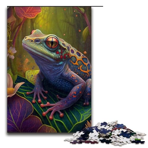 1000-teiliges Puzzle „Dschungelfrosch“ für Teenager, Holzpuzzle, Lernspiele für Erwachsene, Größe 50 x 75 cm von LLONGKT