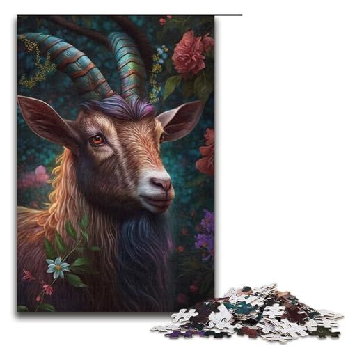 1000-teiliges Puzzle „Dschungelziege“, Papppuzzle, pädagogisches Spielzeug zum Stressabbau, Größe 38 x 26 cm von LLONGKT