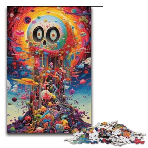 1000-teiliges Puzzle „Fantasy-Skelett-Berg“ für Teenager, Papppuzzle, Familienaktivität (Größe 38 x 26 cm) von LLONGKT
