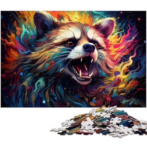 1000-teiliges Puzzle „Fantasy-Waschbär“, Holzpuzzle, tolles Geschenk für Erwachsene, Größe 50 x 75 cm 1000-teiliges Puzzle „Fantasy-Waschbär“, Holzpuzzle, tolles Geschenk für Erwachsene, Größe 50 x 75 cm von LLONGKT