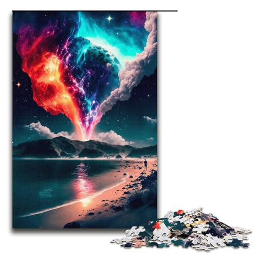 1000-teiliges Puzzle „Hinter den Bergen“, Puzzle für Erwachsene, Papppuzzle, tolles Geschenk für Erwachsene, Größe 38 x 26 cm von LLONGKT