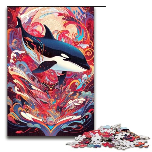 1000-teiliges Puzzle „Killerwal“ für Erwachsene, Holzpuzzle, anspruchsvolles Spiel, Größe 50 x 75 cm von LLONGKT