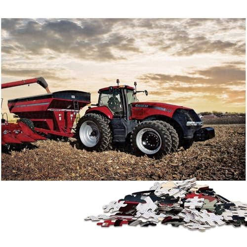 1000-teiliges Puzzle „Landwirtschaftliche Werkzeuge, Traktoren“, Holzpuzzle, tolles Geschenk für Erwachsene, Größe 50 x 75 cm von LLONGKT