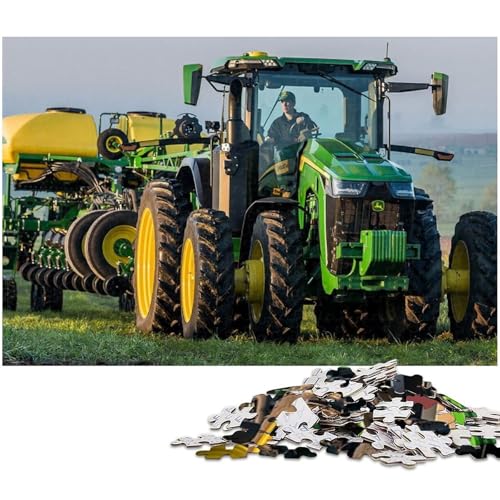 1000-teiliges Puzzle „Landwirtschaftliche Werkzeuge, Traktoren“, Holzpuzzle, tolles Geschenk für Erwachsene, Größe 50 x 75 cm von LLONGKT