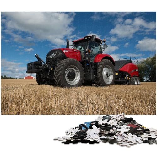 1000-teiliges Puzzle „Landwirtschaftliche Werkzeuge, Traktoren“, Puzzle für Erwachsene und Jugendliche, Holzpuzzle, tolles Geschenk für Erwachsene, Größe 50 x 75 cm von LLONGKT